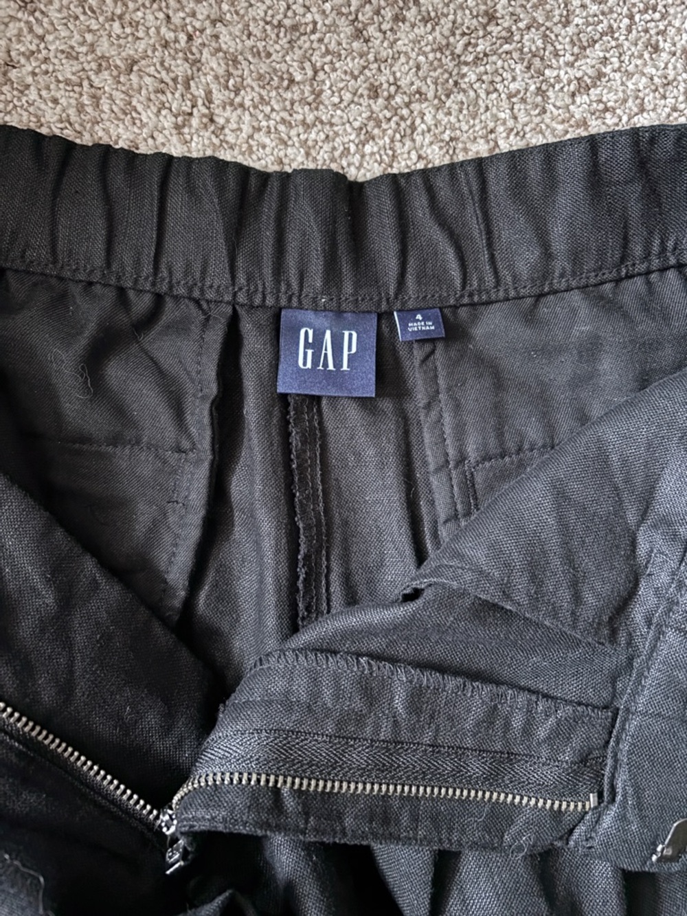 NEW GAP  Black 365 High Rise Pleated Trousers Wide Leg Pants 90's Size 4 - Picture 4 of 11
